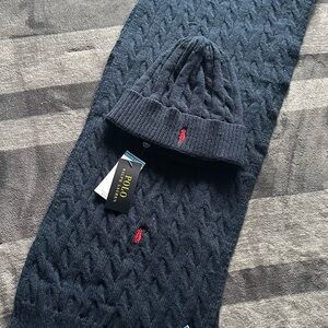 Ralph Lauren Dark Blue Knit Set with Red Logo